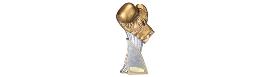 TOTAL KO BOXING RESIN TROPHY - 2 SIZES - 24CM - 26CM TOTAL KO BOXING RESIN TROPHY - 2 SIZES - 24CM - 26CM